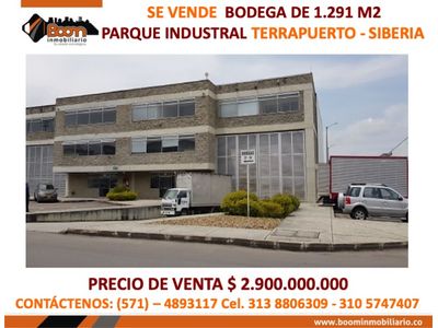 **VENTA BODEGA 1.291M2 TERRAPUERTO SIBERIA 