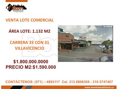 *VENTA LOTE COMERCIAL 1.132 M2