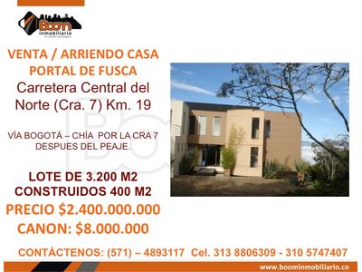 **VENTA CASA PORTAL DE FUSCA 400 M2