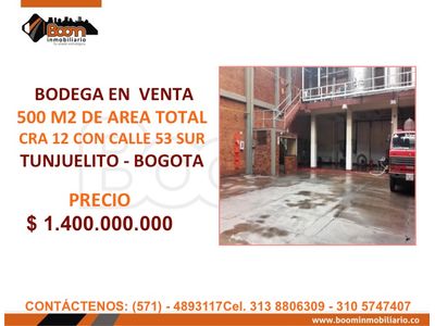 **VENTA BODEGA TUNJUELITO 500 M2