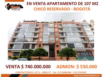 **VENTA APARTAMENTO CHICO RESERVADO