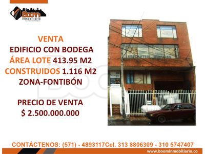 **VENTA EDIFICIO CON BODEGA 1.116 M2 FONTIBON