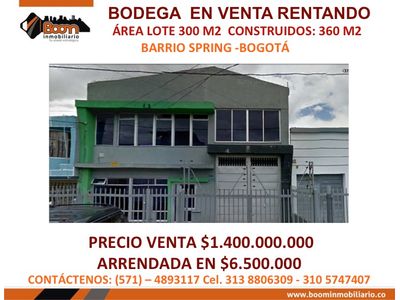 ***VENTA BODEGA SPRING 360 M2