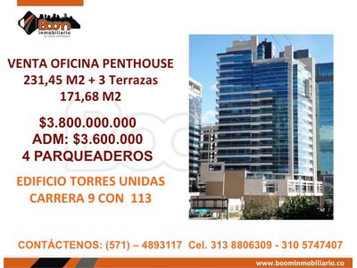 **VENTA OFICINA PENTHOUSE 231 M2 + 171 M2 