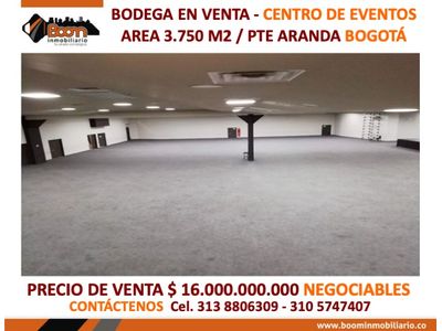 **VENTA CENTRO DE EVENTOS - BODEGA 3.750 M2 PUENTE ARANDA