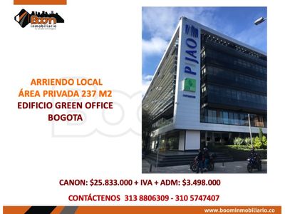 *ARRIENDO LOCAL 237 M2 EN EDIFICIO GREEN OFFICE CHICÓ