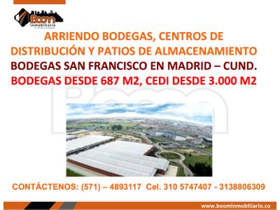 *ARRIENDO BODEGAS, CEDI, PATIO 