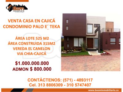 **VENTA CASA CAJICA PALO E TEKA