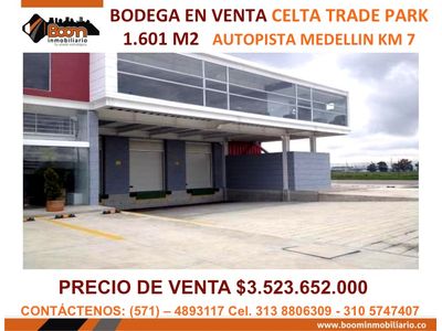 **BODEGA EN VENTA CELTA TRADE PARK 1.601 M2   