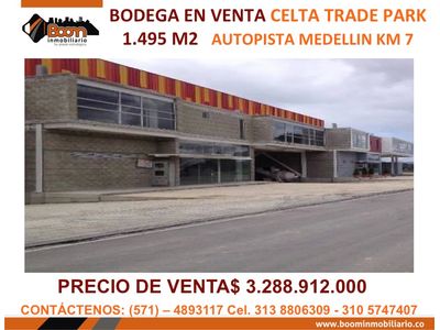 **BODEGA EN VENTA CELTA TRADE PARK 1.495 M2   