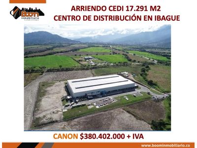 *ARRIENDO CEDI 17.291 M2  CENTRO DE DISTRIBUCIÓN EN IBAGUE 