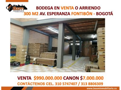 *VENTA ARRIENDO BODEGA 300 M2 ZONA AEROPUERTO