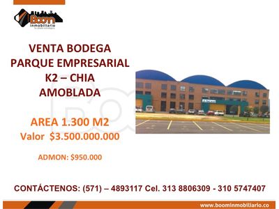 *VENTA BODEGA 1.300 K2 CHIA