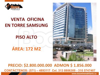 **VENTA OFICINA 172 M2 TORRE SAMSUNG