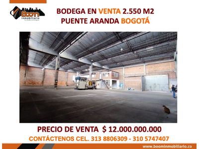 ARRIENDO BODEGA 2.500 M2 PUENTE ARANDA