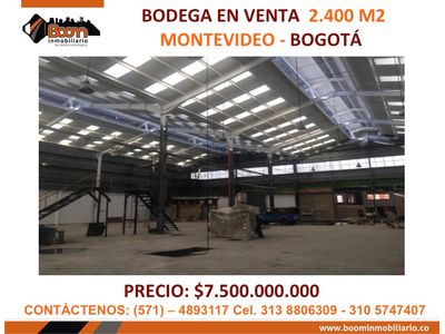 **VENTA BODEGA 2.400 M2  MONTEVIDEO 