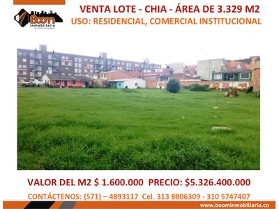 *VENTA LOTE USO VIVIENDA COMERCIO CHIA 