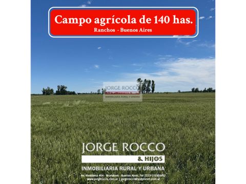 campo en venta en ranchos 140 has agricolas