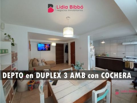 depto 3 amb en duplex con cochera en villa primera