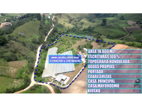 finca agricola productiva con caballerisas en el santuario