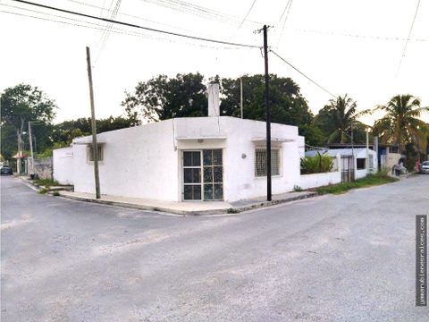 venta de casa de piedra con local en champoton