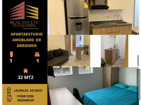 apartaestudio amoblado en arriendo laureles cerca de la 70