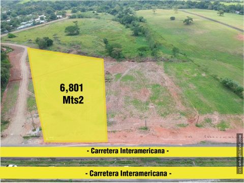 se vende terreno en capira frente a la via interamericana 6801m2