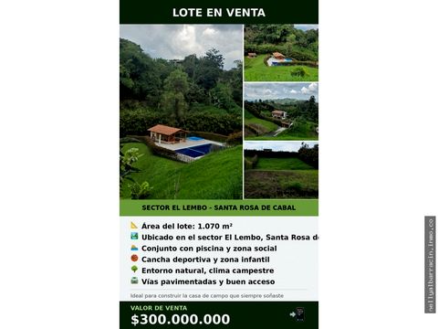 en venta lote en santa rosa de cabal