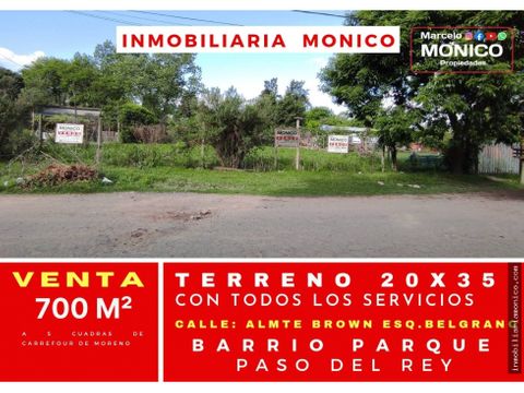 venta terreno en barrio parque paso del rey