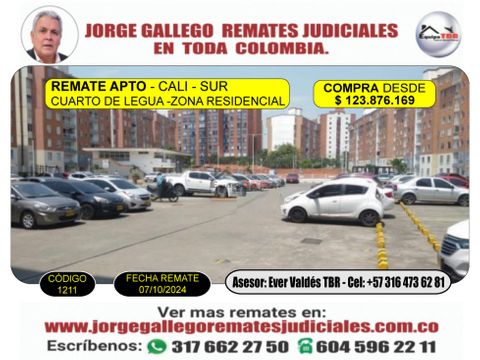 cuarto de legua cali apartamento remate