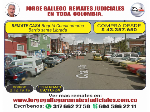 remate casa bogota cundinamarca barrio santa librada