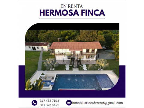finca via pueblo tapao quindio en renta