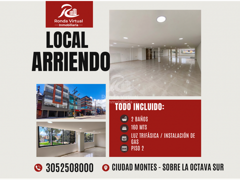 arriendo local nuevo 160m2 ciudad montes sta matilde piso 2