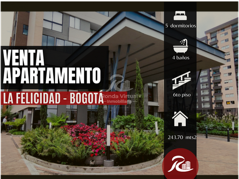 venta apartamento de lujo en la felicidad 243m2 5 hab 4 garajes