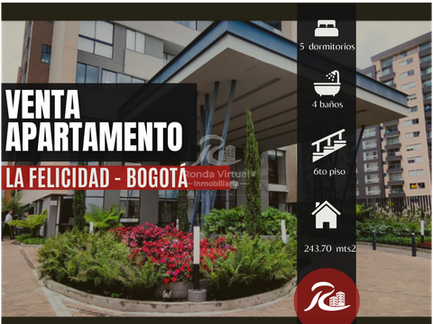 venta apartamento de lujo en la felicidad 243m2 5 hab 4 garajes