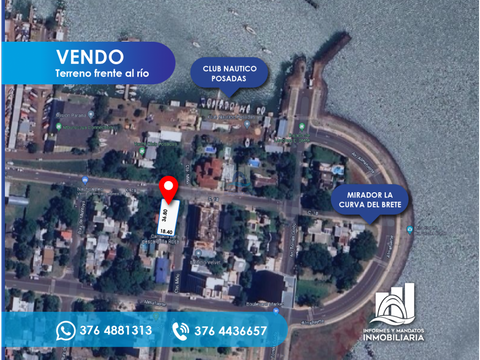 vendo terreno frente al rio con linda casa