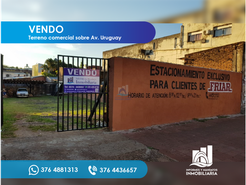 vendo terreno comercial s av uruguay