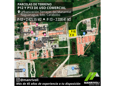 se vende parcela de terreno p12 uso comercial manantial naguanagua