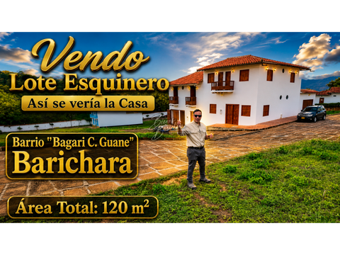vendo lote esquinero barichara sector bagari conjunto guane 8q