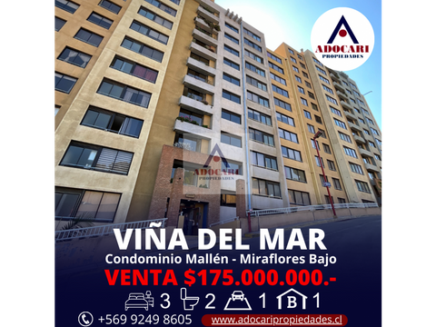 vina del mar miraflores bajo depto quillay 3d 2b 1e 1b