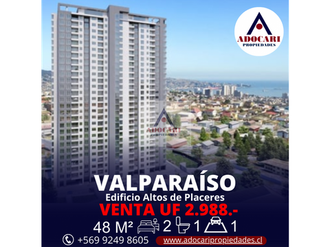 departamento nuevo valparaiso altos de placeres 2d 1b 1e