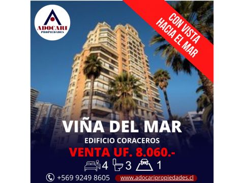 vina del mar coraceros hermoso y gran depto 4d 3b 1e