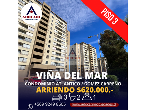 vina del mar gomez carreno edificio atlantico depto 3d 2b 1e