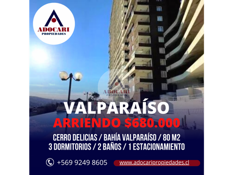 valparaiso cerro delicias depto amoblado 3d 2b 1e