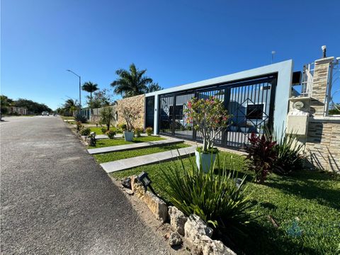 casa en venta de una planta a minutos de merida quintas baspul