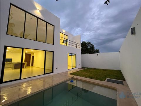 casa en venta con piscina en el norte de merida yucatan