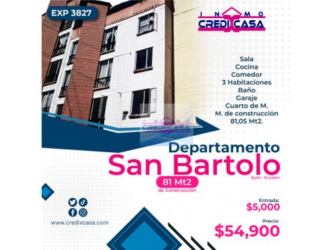 cxc venta departamento san bartolo exp 3827