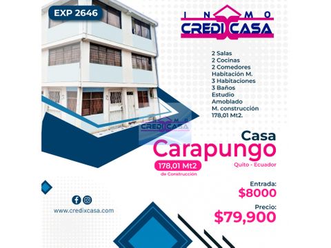 cxc venta casa rentera local carapungo exp 2646
