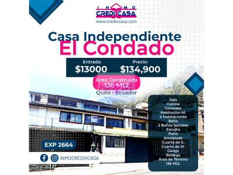 cxc venta casa independiente el condado exp 2664