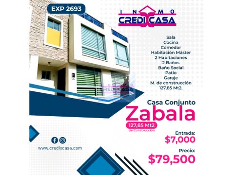cxc venta casa en conjunto zabala exp 2693